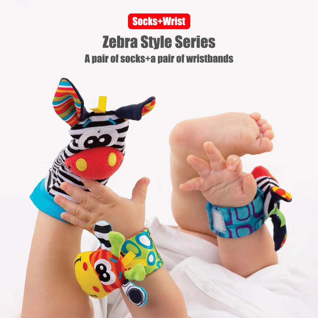 0~24 Months Baby Rattles Soft Plush Toys Foot Wrist Rattle set cartoon Newborn Development Educational Toys For children